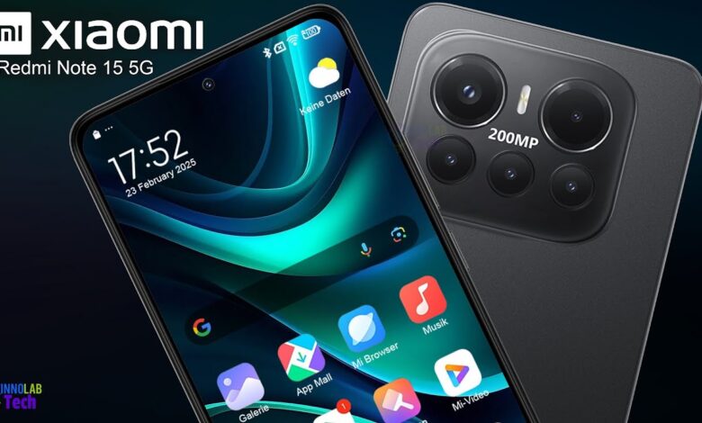 هاتف Xiaomi Redmi Note 15 الجديد بشاشة AMOLED وكاميرا خارقة 180 ميجا بيكسل ومواصفات تنافس الجميع
