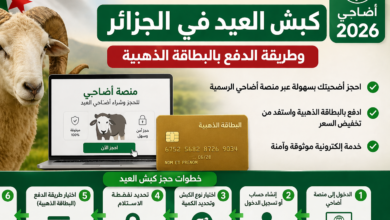 حجز أضاحي عيد الأضحى 2026 في الجزائر بسهولة.. طريقة التسجيل والدفع بالبطاقة الذهبية خطوة بخطوة